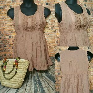 SOLD Mine Apperal  ruffle lace Blouse Size large